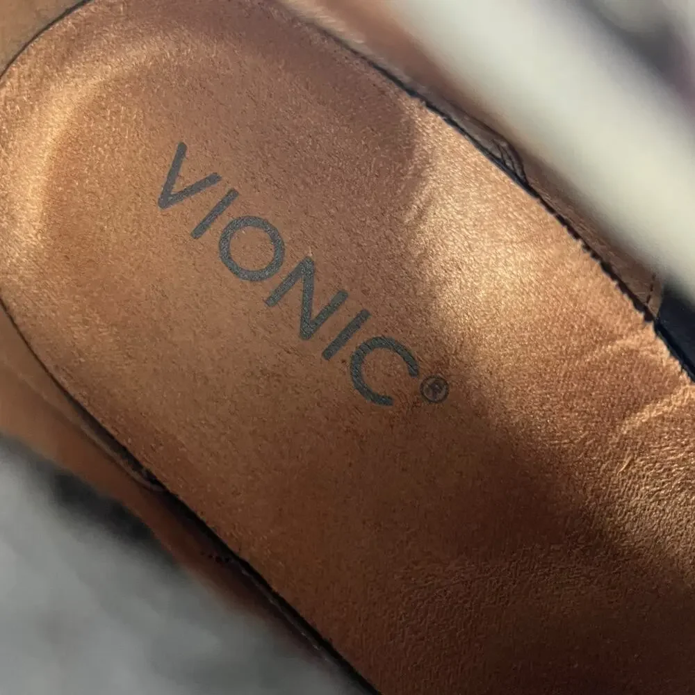 Vionic Joslyn Leather Ankle Boots Size 8